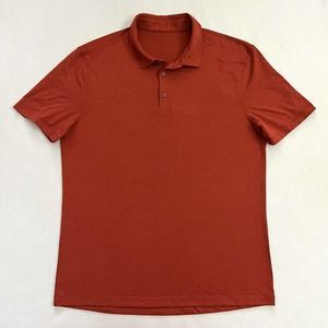 Lululemon Men Cayenne Brick Red Evolution Polo Short Sleeve Collared Shirt XL